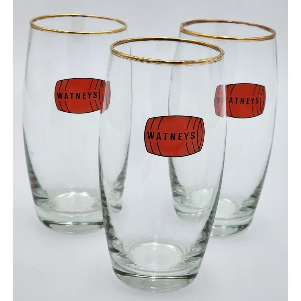 Vintage Watneys 12oz Beer glasses a special collectible edition
